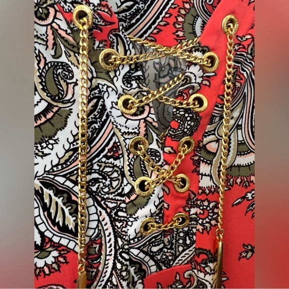 Michael Kors | Orange and Paisley Print Dress - Size Large - Picture 4 of 14